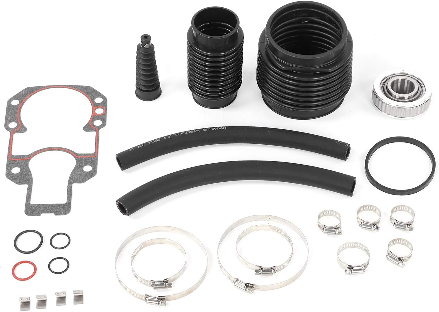 Outboard Bellows Transom Repair Kit, Marine Grade Stainless Steel and Rubber Bellows Reseal Kit, Simple Installation 30-803097T1 Bellows Kit Fit for Mercruiser Alpha One Gen 1 1977-1990