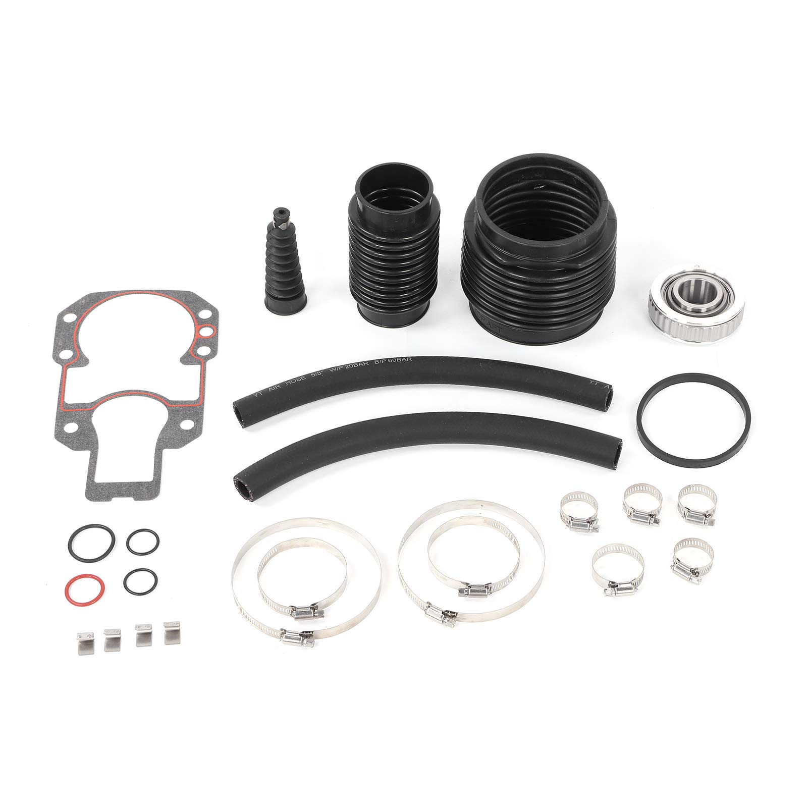 Kit di Riparazione per Poppa con Soffietto Fuoribordo per Mercruiser Alpha One Gen 1 1977-1990 - Acciaio Inossidabile e Gomma di Grado Marino con Installazione Semplice