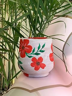Hand Painted Pottery Mini Plant Chalet with Design - A Delightful Art Touch for Your Home & Office " Custom Drawing Exists – Special Order or Phone Number (2)