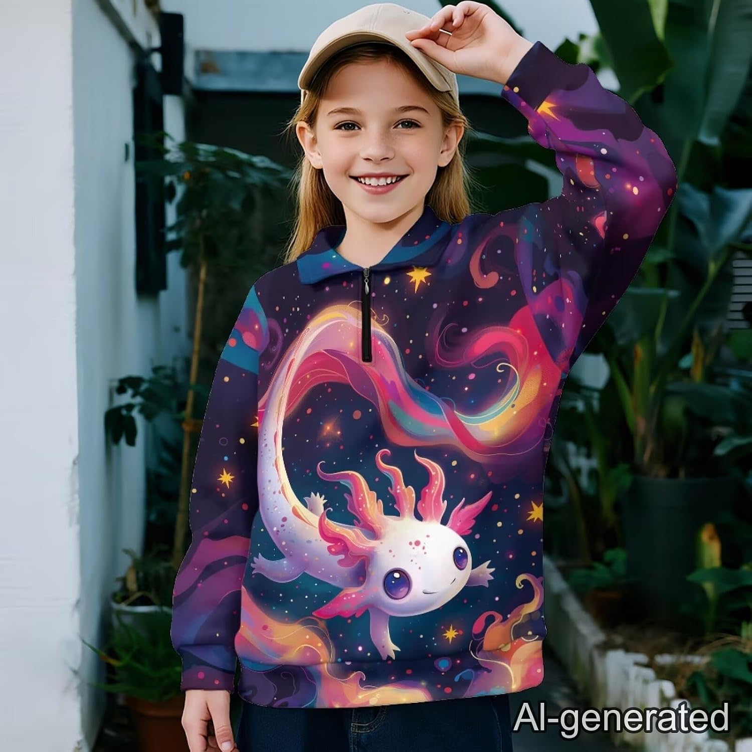 Dreaweet Girls Oversized Quarter Zip Sweatshirt Long Sleeve Drop Shoulder Pullover Tops School Outdoor Playwear Size 5-14