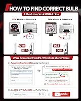 Vista 7 de Torchbeam Faros delanteros D3S HID, bombillas HID con 400% de brillo, bombillas de repuesto de xenón blanco diamante de 6000K, luces con anillo