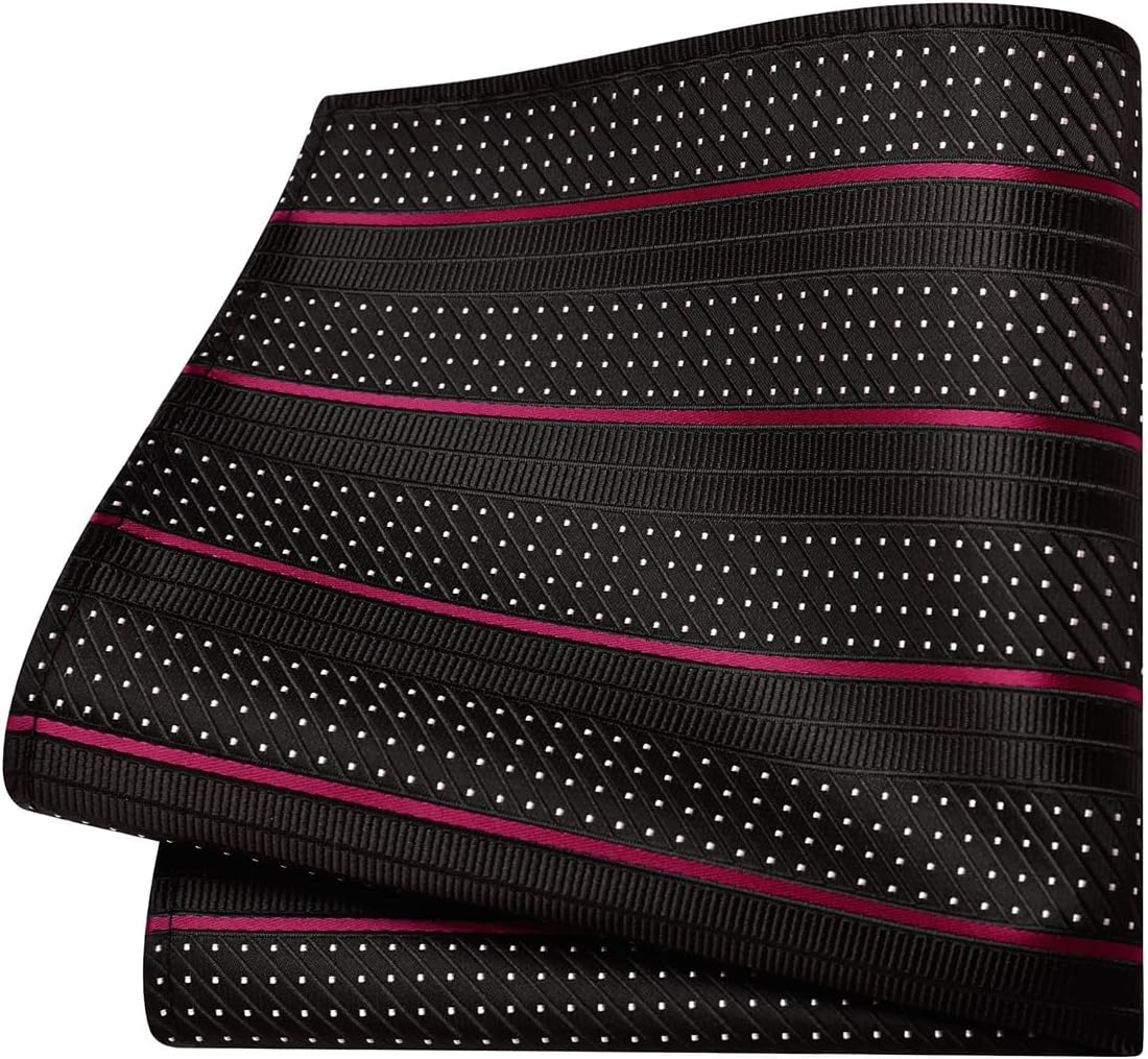 GUSLESON 3.15"(8cm) Striped Tie for Men With Lapel Pin Necktie Hankerchief Cufflinks Set - Image 3