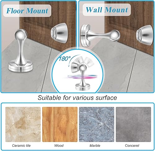 Vista 13 de Topes magnéticos para puerta, tope de puerta para montaje en pared, bronce aceitado resistente, acero inoxidable, topes de puerta para parte Bronce