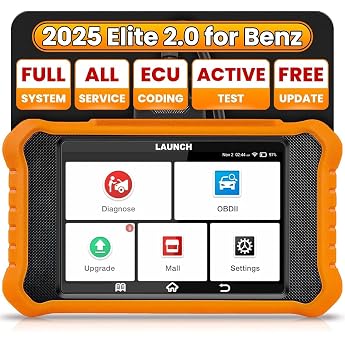 LAUNCH Creader Elite 3.0 OBD2 Diagnostic Tool for Benz/Maybach/Sprinter Same Function as LAUNCH X431 Diagnostic Device 50+ Reset Function Active Test ECU Coding