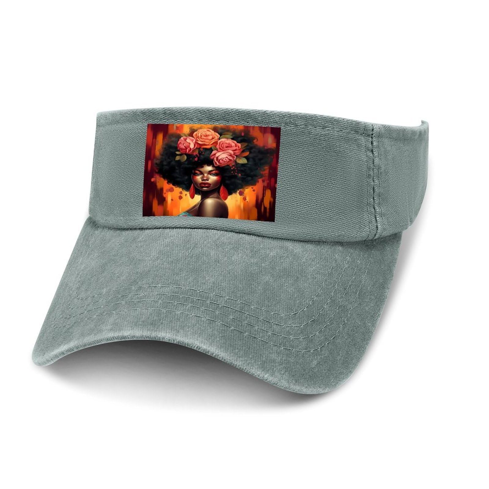 Mzlcdrfyu Unisex Charcoal-Style African American Women Baseball Hat For Men Women Adjustable Golf Hats Denim Trucker Sun Cap Outdoor