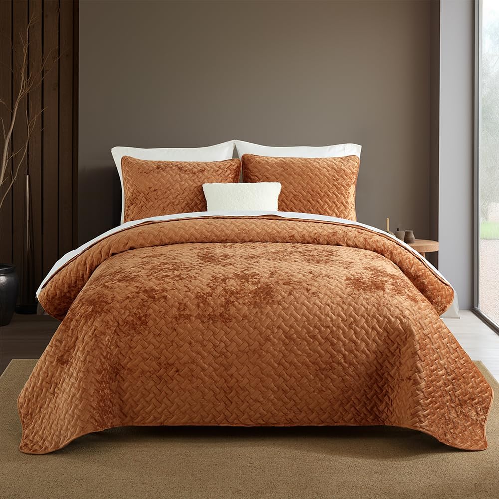 Liians Velvet Bedspread Quilt Bedding Sets,Luxury Elegant