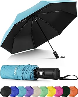 Windproof Travel Umbrella, Automatic Umbrellas for Rain, Portable & Compact Umbrellas for Backpack, Strong UV for Protection, Folding Small Sun Umbrella for Car, Walking