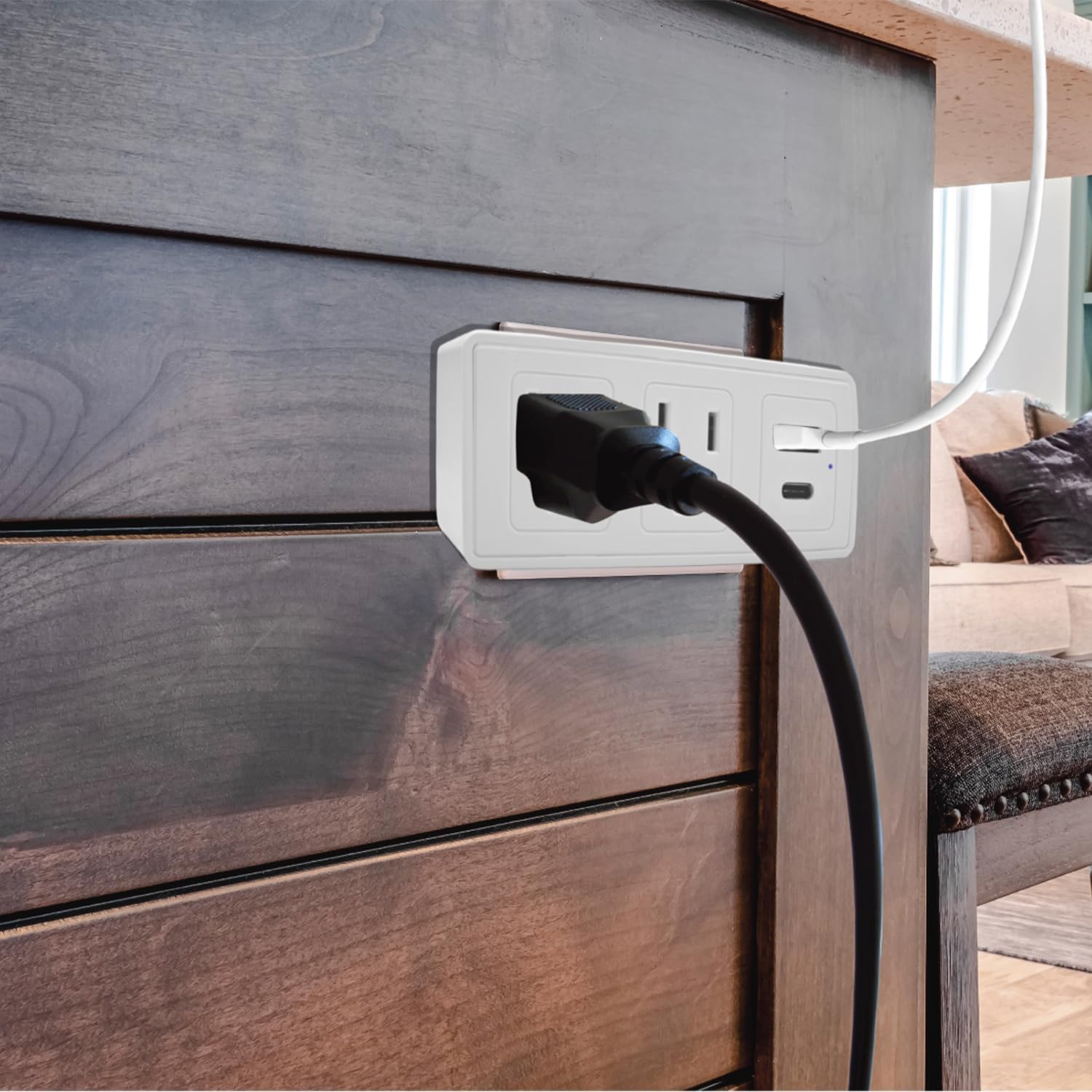 CIAO TECH Multi Plug Wall Outlet Surge Protector with a power cord plugged into an AC outlet