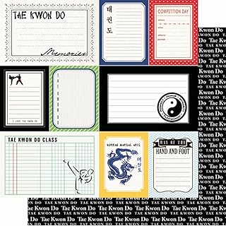 Tae Kwon Do Sports Journal 12" x 12" Double-Sided Scrapbook Paper - 1 Sheet (37023)
