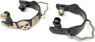 AJ Tack Ladies Antique Brown Pirate Skull Bumper Spurs