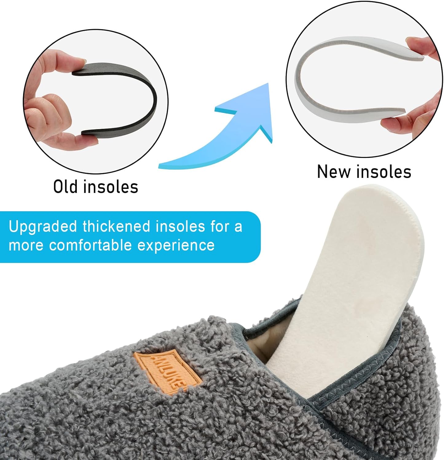 ANLUKE Slipper for Women Men Slipper Socks Fuzzy House Shoes Rubber Sole Slip On Soft-Lightweight Non Slip Indoor/Outdoor - Image 5