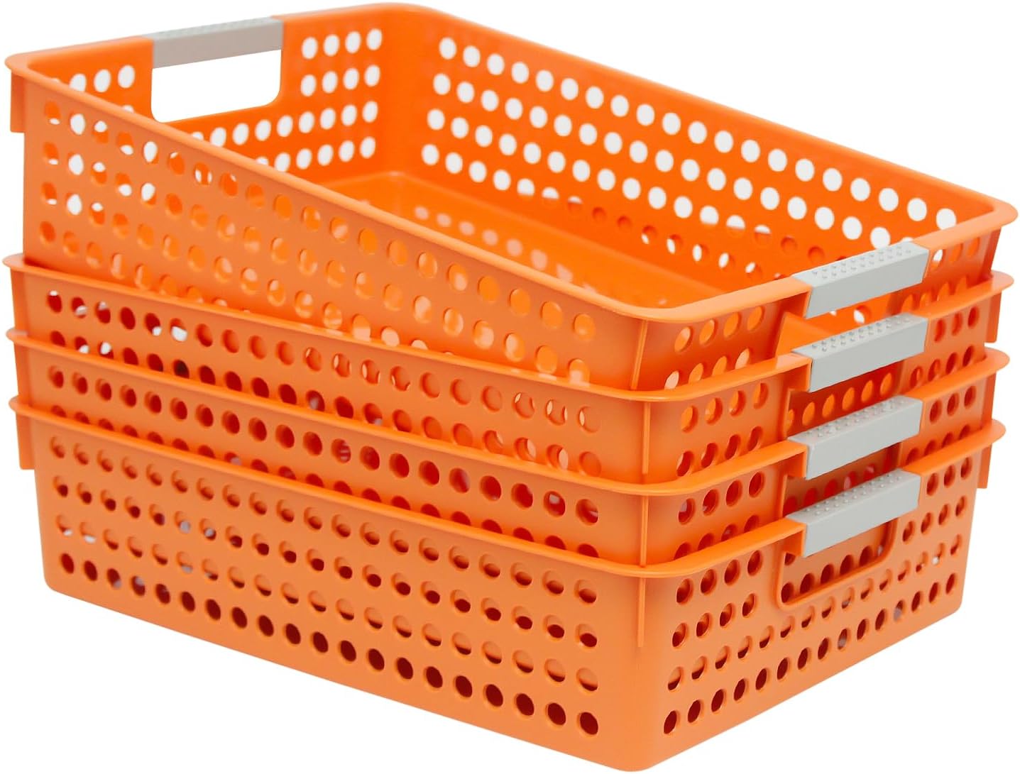 Soddeph A4 Paper Trays for Classroom with Grip Handles,Book Baskets for Library, Drawers, Office, Home,Desk,Turn in Trays Classroom Plastic Storage Baskets