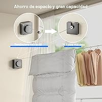 Vista 2 de Tendedero retráctil para interiores, línea de ropa para exteriores que no se hunde, línea de ropa resistente para secar la ropa, línea de lavandería