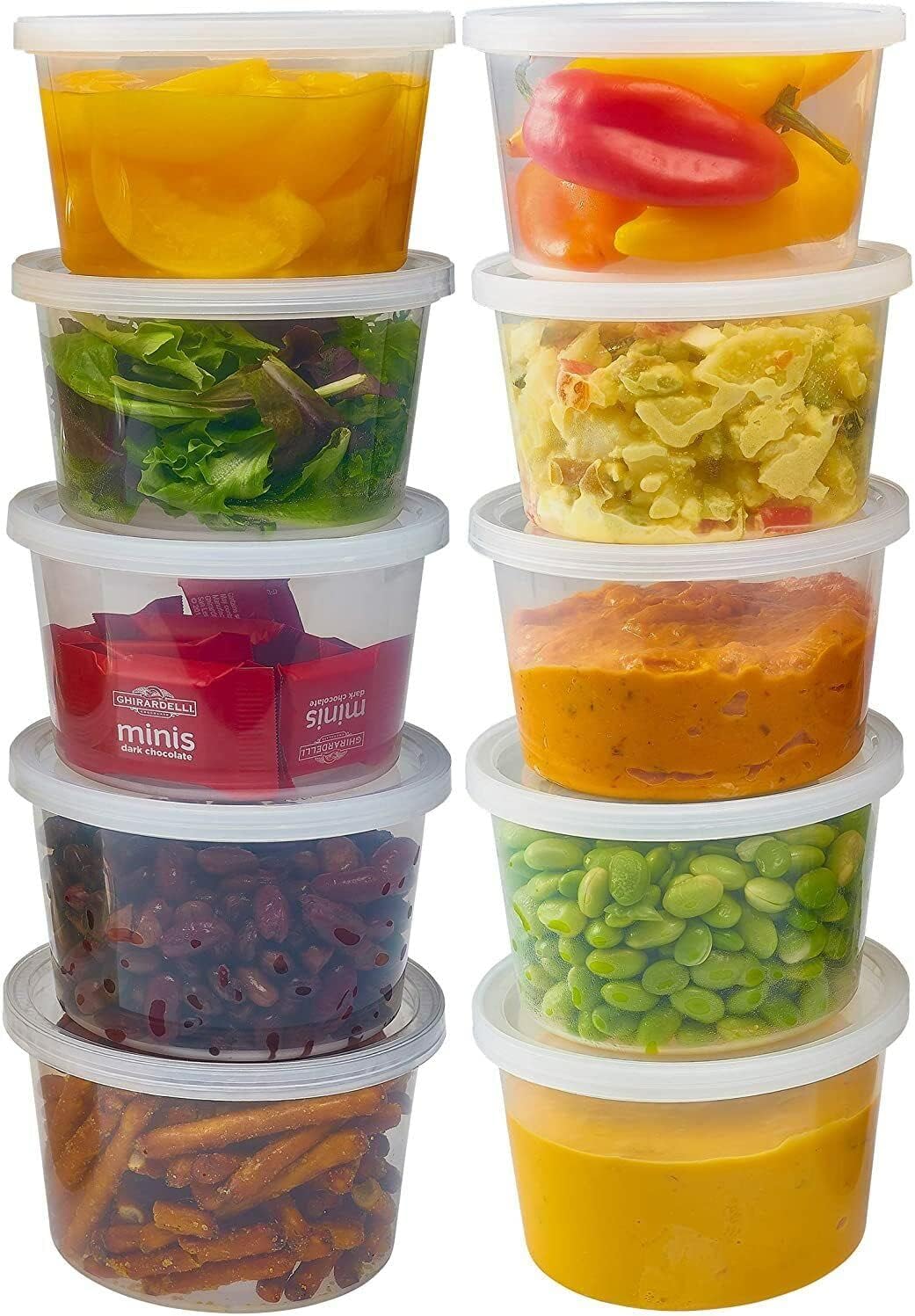 16 Oz Clear Microwaveable Deli Containers With Lids – 48 Sets, BPA Free, Pint Size