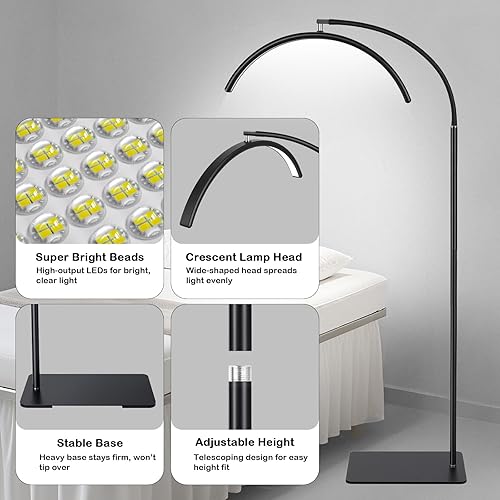 Miniatura 11 de Luz de pestañas de media luna para extensiones de pestañas y esteticistas, lámpara de pestañas LED regulable, luz de luna sin sombras para Grande