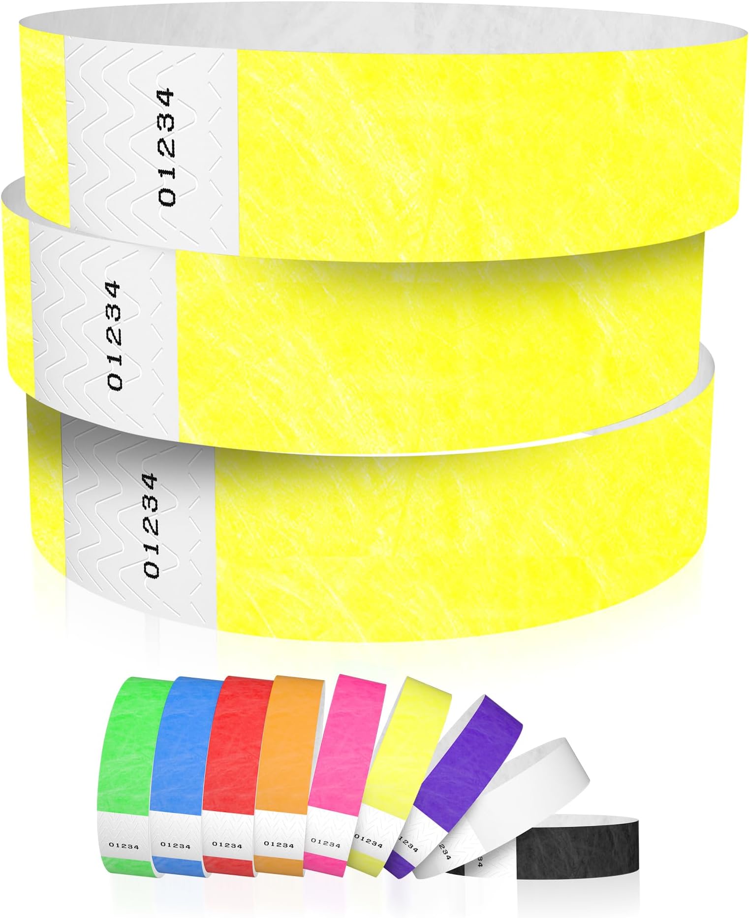 600 WristCo Neon Yellow Tyvek Wristbands for Events - Tamper-Proof Design & Fluorescent Color Prevent Reuse Premium-Grade Bracelets for Hospital & Medical ID, Party & VIP Identification