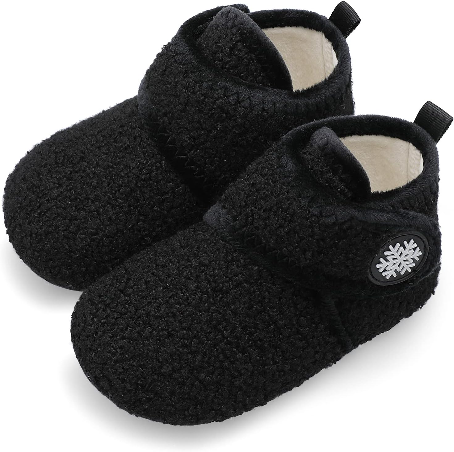 ScurtainUnisex Kids Toddler Slippers Socks Artificial Woolen Slippers with Non-slip Rubber Sole