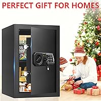 Vista 8 de 3.4 Cub Large Safes for Home Use, Digital Home Safe Box Fireproof Waterproof with Programmable Keypad, Spare Keys and Removable Shelf, Anti-Theft