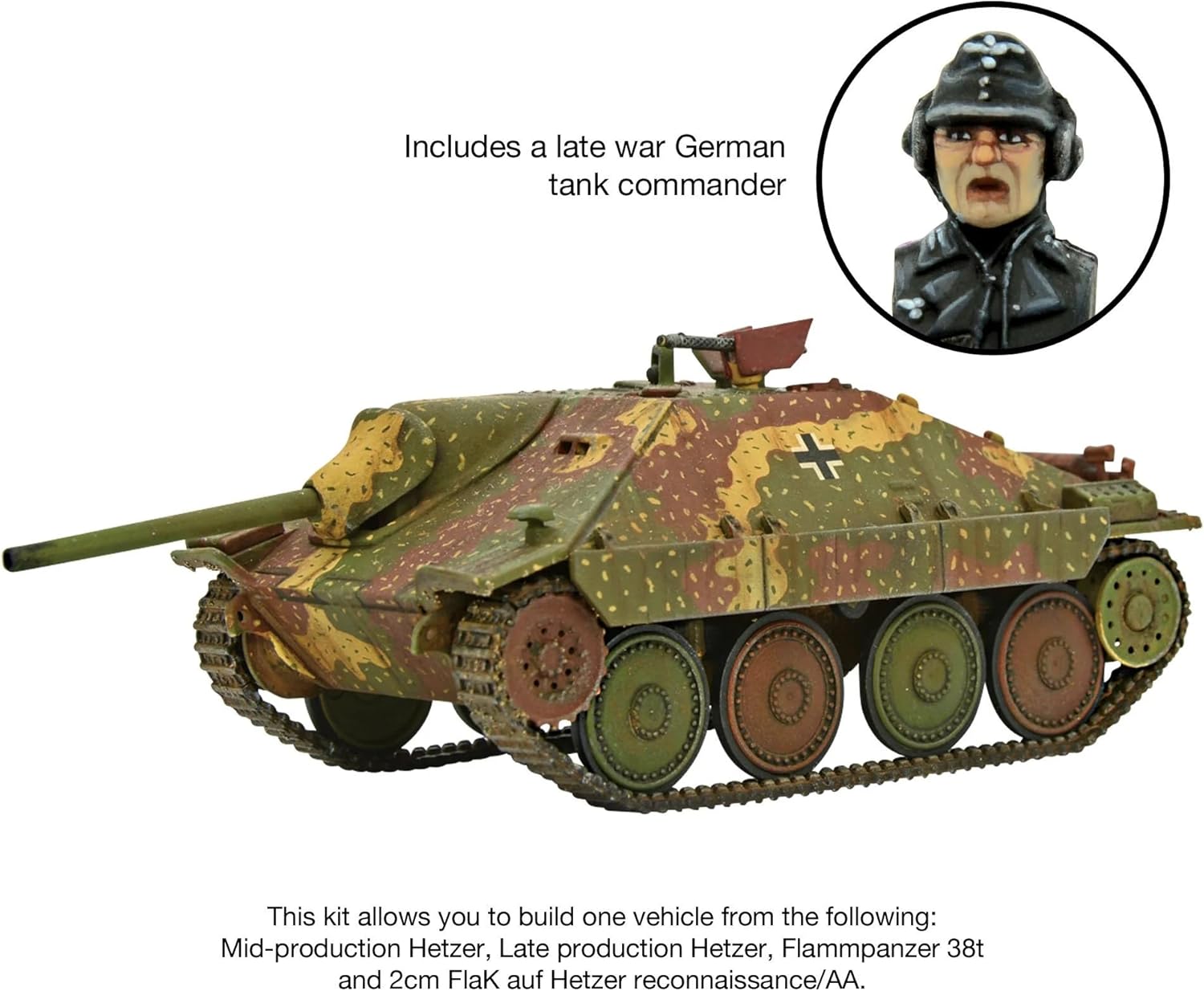 Jagdpanzer 38(t) Hetzer - 1:56 / 28mm Plastic Scale Model Tank for Bolt Action Highly Detailed World War 2 Miniatures for Table-top Wargaming by Warlord Games