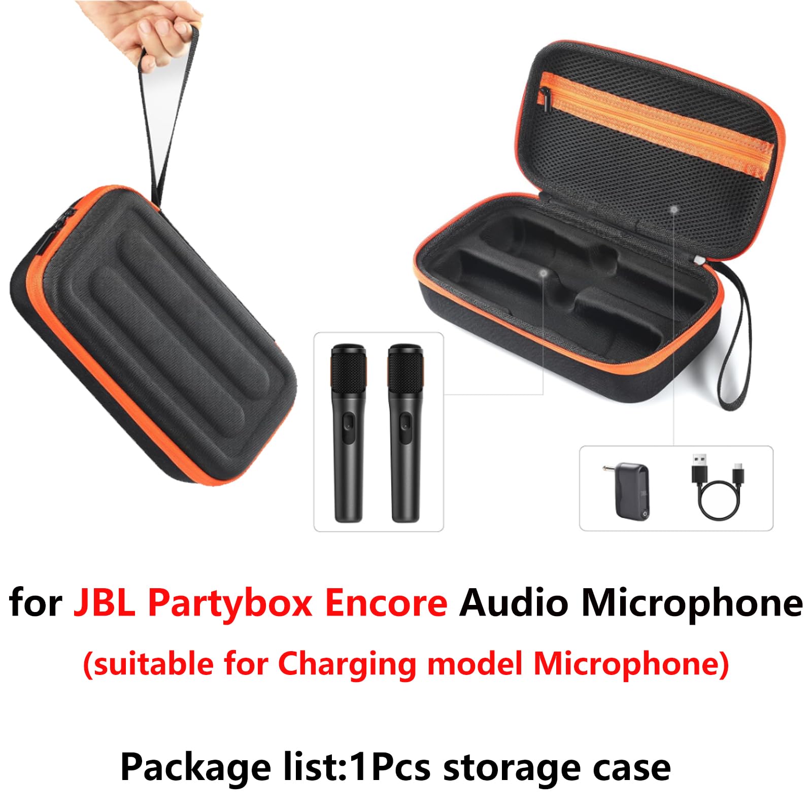 Étui de microphone pour JBL Partybox Encore, sac de rangement pour double micro JBL Partybox Encore (version chargée)