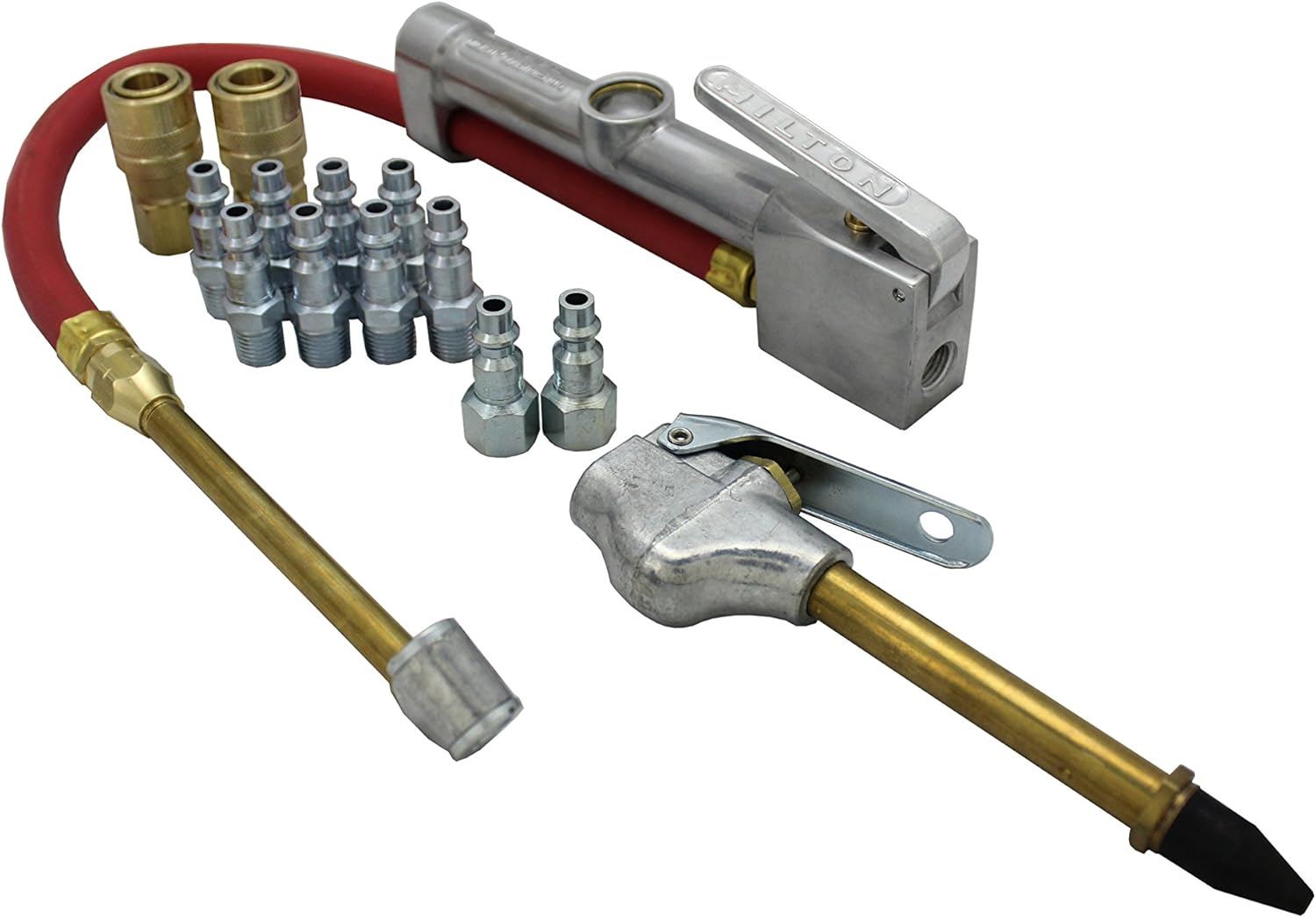 Milton (MK506-2) Inflator Gauge, Blow Gun, and M-Style KWIK-CHANGE Air Coupler & Plug Kit, (14-Piece)