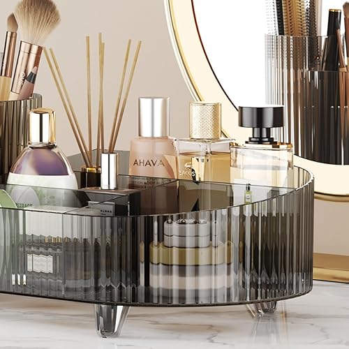 Miniatura 7 de Organizador de maquillaje giratorio, vitrina cosmética de gran capacidad, fácil de sostener todos tus productos de maquillaje, al menos 20 brochas