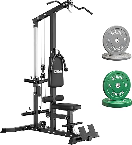 Miniatura 12 de LS01 Máquina de tracción LAT, máquina de cable para remo LAT con abdominales, torre LAT con accesorios de remo con cable, estaciones de polea 3 en 1