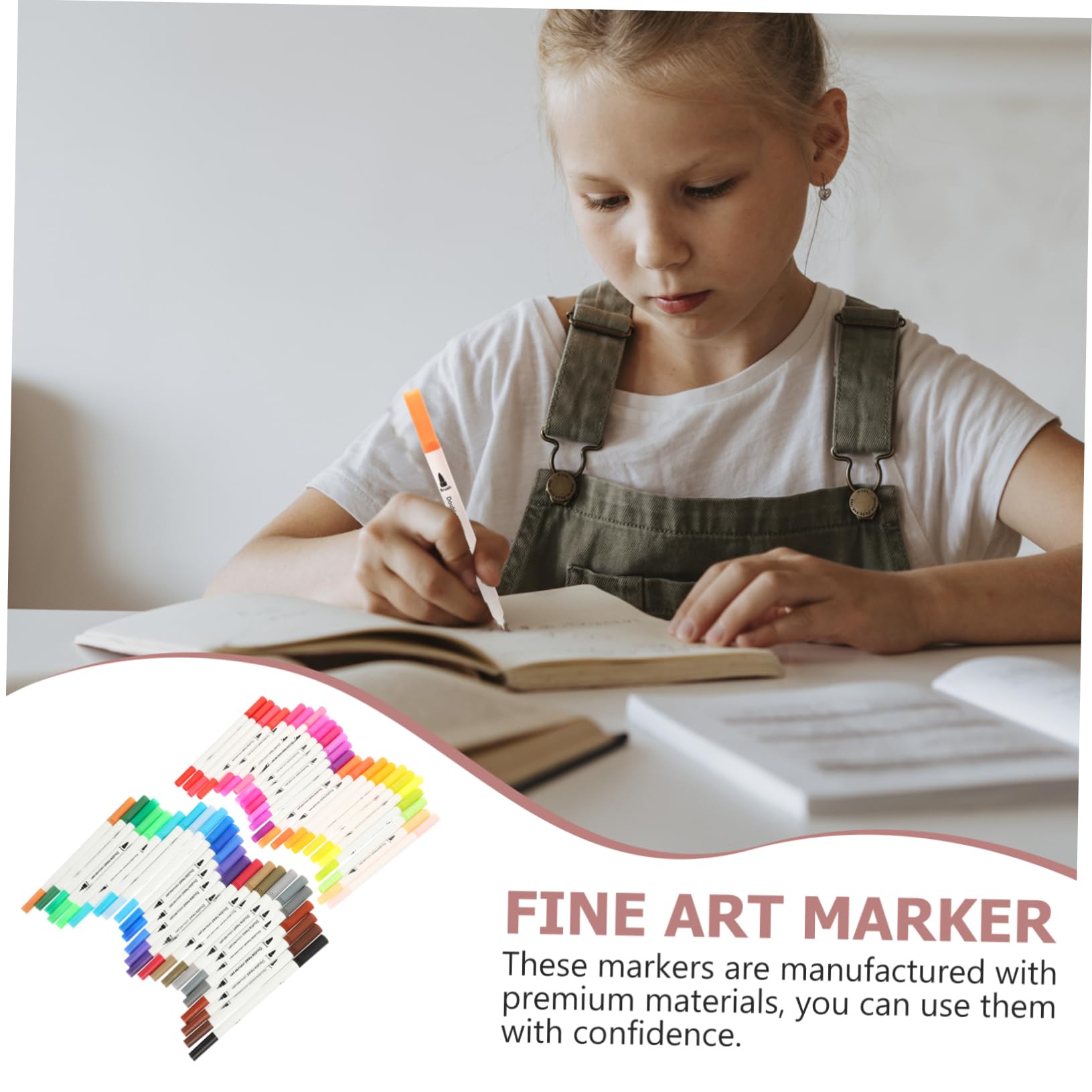 Hohopeti Penne da Disegno Professionali 48 Pezzi per Pittori e Staff | Plastica, per Planners e Coloring, Scrittura Fluida e Colorazione Omogenea