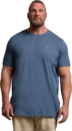 BadRhino Mens Big & Tall Plain T-Shirt Light Grey