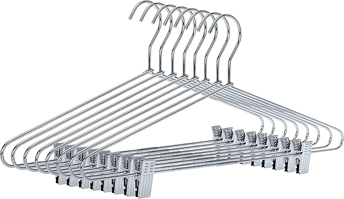 Metal Hangers with Clips, 10 Pack