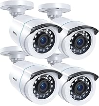 ZOSI 4PCS 1080P TVI Outdoor surveillance camera IP66 3.6mm Viewing Angle 90° Night vision 20 m