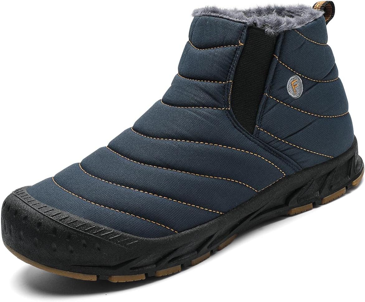 Unisex Snow Boots Winter Warm Ankle Booties Slip On Outdoor Fur Lined Winter Shoes for Men Women