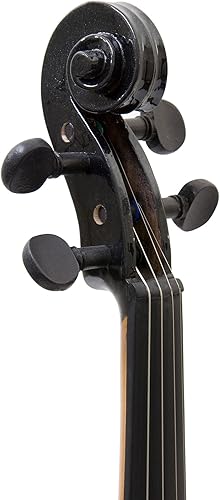 Miniatura 13 de Violín Mendini de madera sólida, libro de lecciones, cuerdas extra, sintonizador violín, arco y estuche, Negro