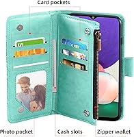 Vista 5 de Asuwish Funda de teléfono para Samsung Galaxy A32 5G 2021 de 6.5 pulgadas con protector de pantalla de vidrio templado y soporte para tarjetas