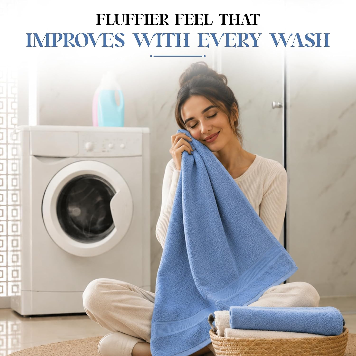 Bath Sheets 2 Pack, Oversized Bath Towels 40 x 70 Inch, 100% Cotton Towels, 700 GSM Zero Twist Towels, Soft Absorbent Large Bath Towels, Preshrunk Cotton Bath Sheet Set, Cornflower Blue
