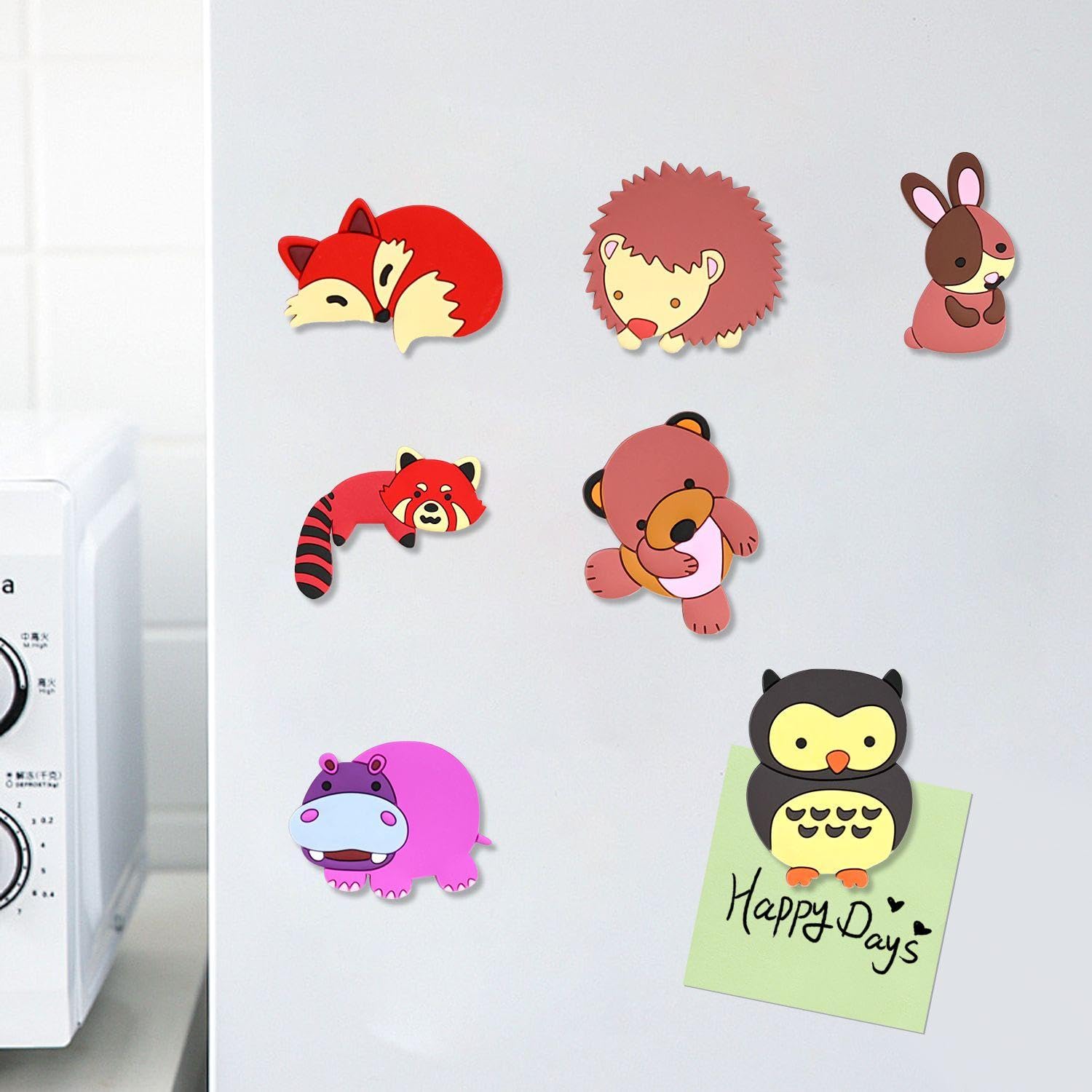 EOWVISN 10 Pieces Of Cartoon Animal Refrigerator Magnets And 1 Set Of Sticky Notes - Image 4