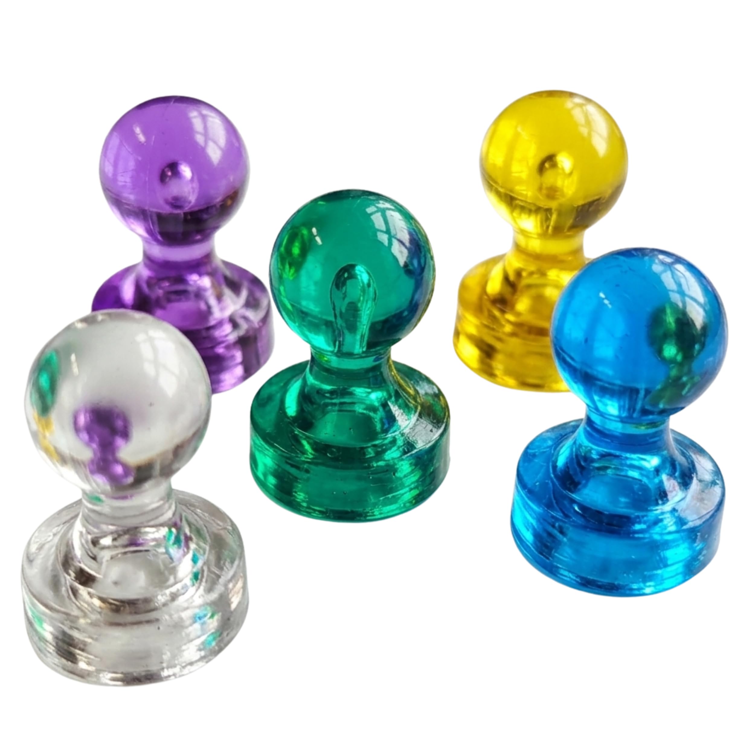 Colourful Strong Magnetic Push Pin Magnets - Pack of 25-5 Assorted Colours - Fridge Memo Notice Board Magnet - Office Whiteboard Magnets -School Crafts Planner Wall-hanging Accessory