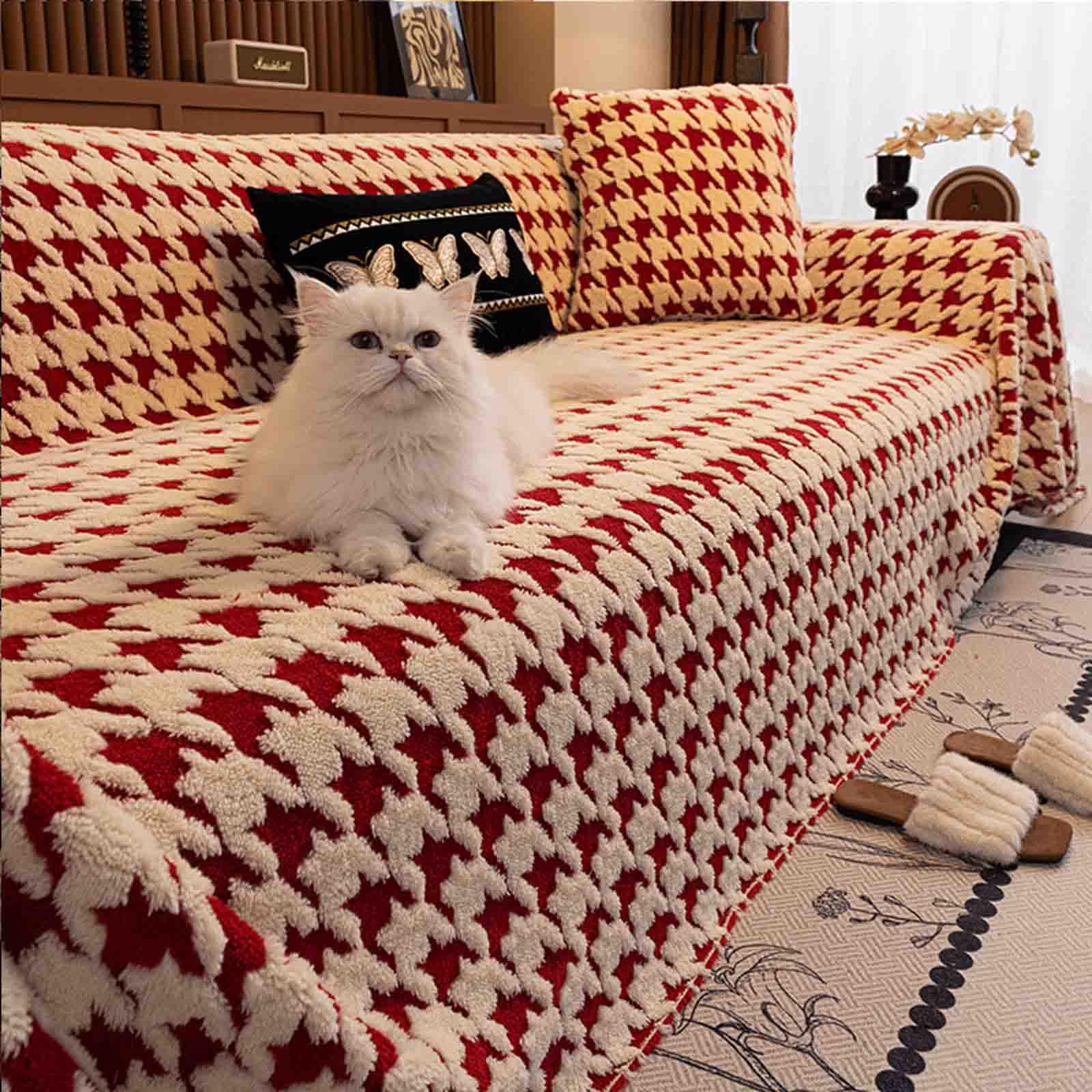 Manta de terciopelo para sofá suave y acogedora colcha lavable para gatos