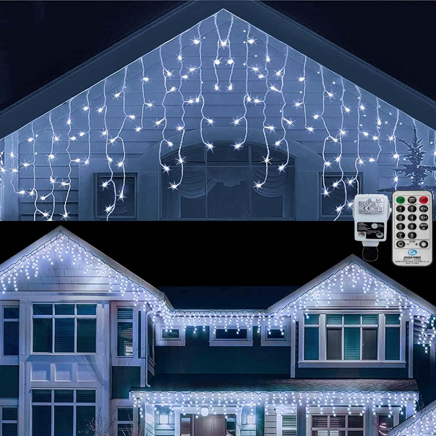 CERIAL 20M Outdoor Christmas Icicle Lights Curtain Fairy Lights Mains