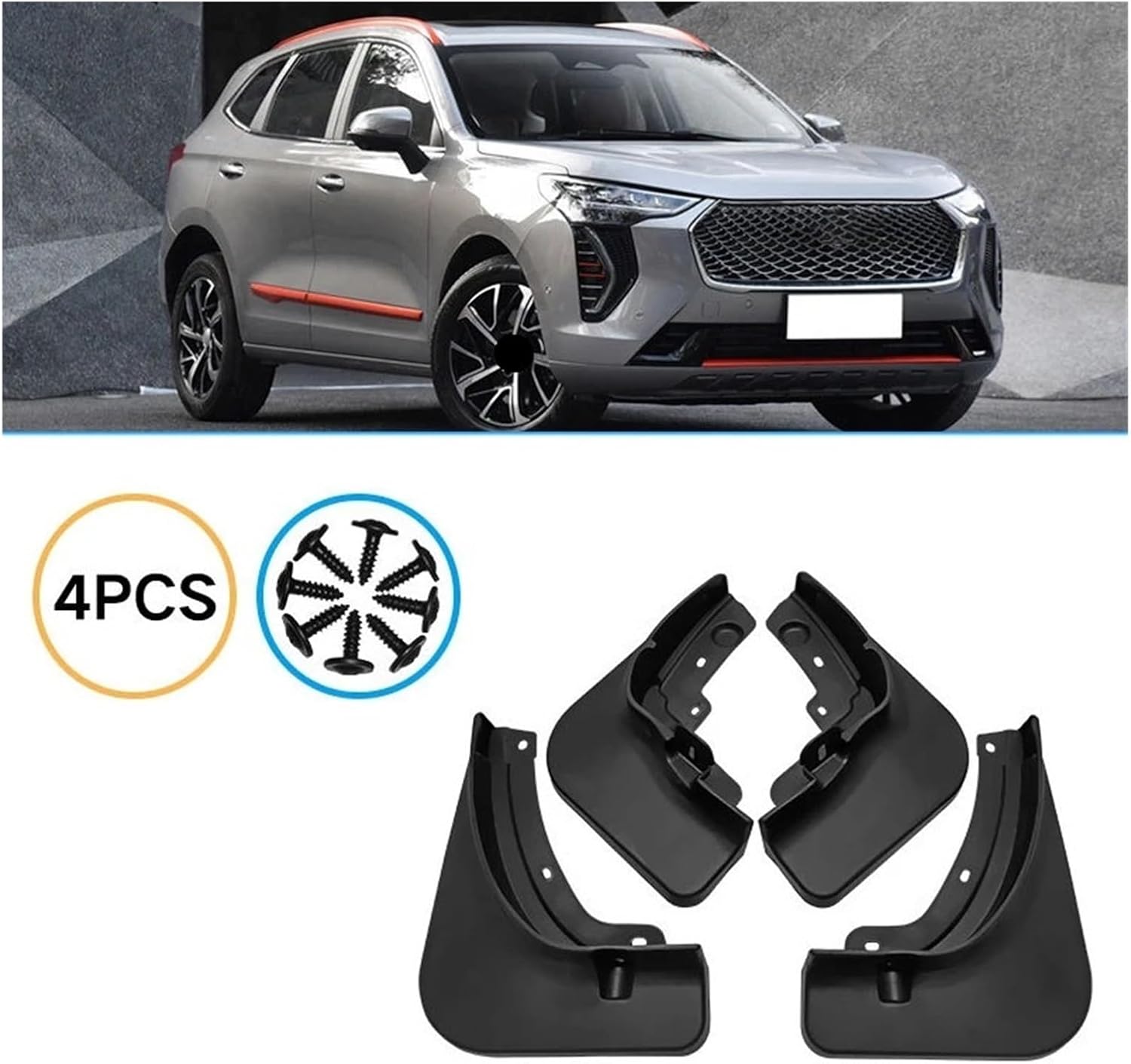 Mudflaps Compatible with Haval Jolion 2021 2022 Mudguard Fender Mud Flap Guard Splash Mudguards Car Accessories