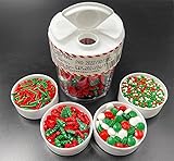 Christmas Sprinkles Pearl Sugar Green Red Candy 120g/ 4.2oz Baking 4-cell Edible Chirstmas Tree Crutch Cake Decorations Cupcake Toppers Cookie Decorating Ice Cream Toppings Celebrations Shaker Jar