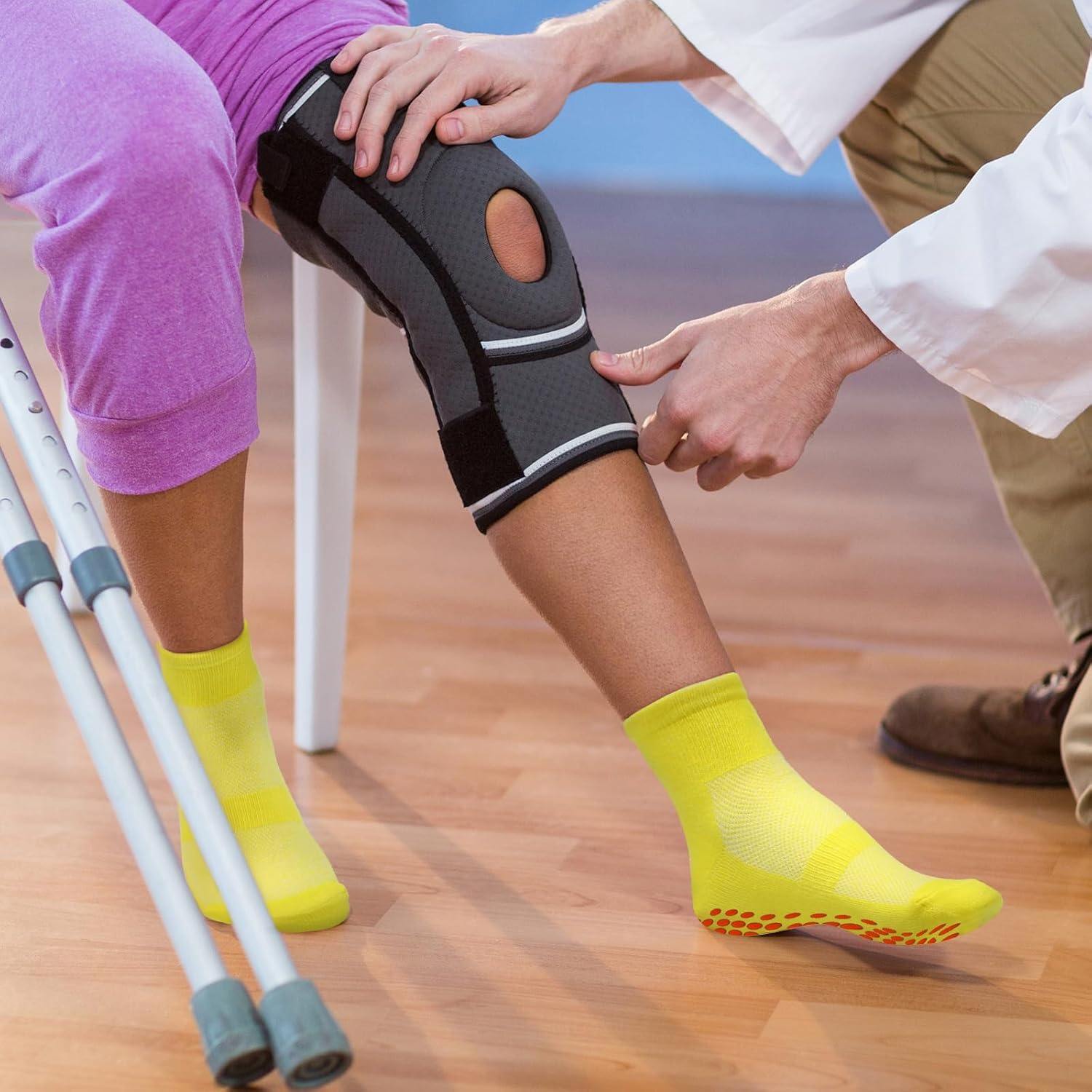 Geyoga 10 Pairs Pilates Socks for Women Non Slip Yoga Slipper Socks with Grips for Men Women Ballet Barre Hospital - Image 7