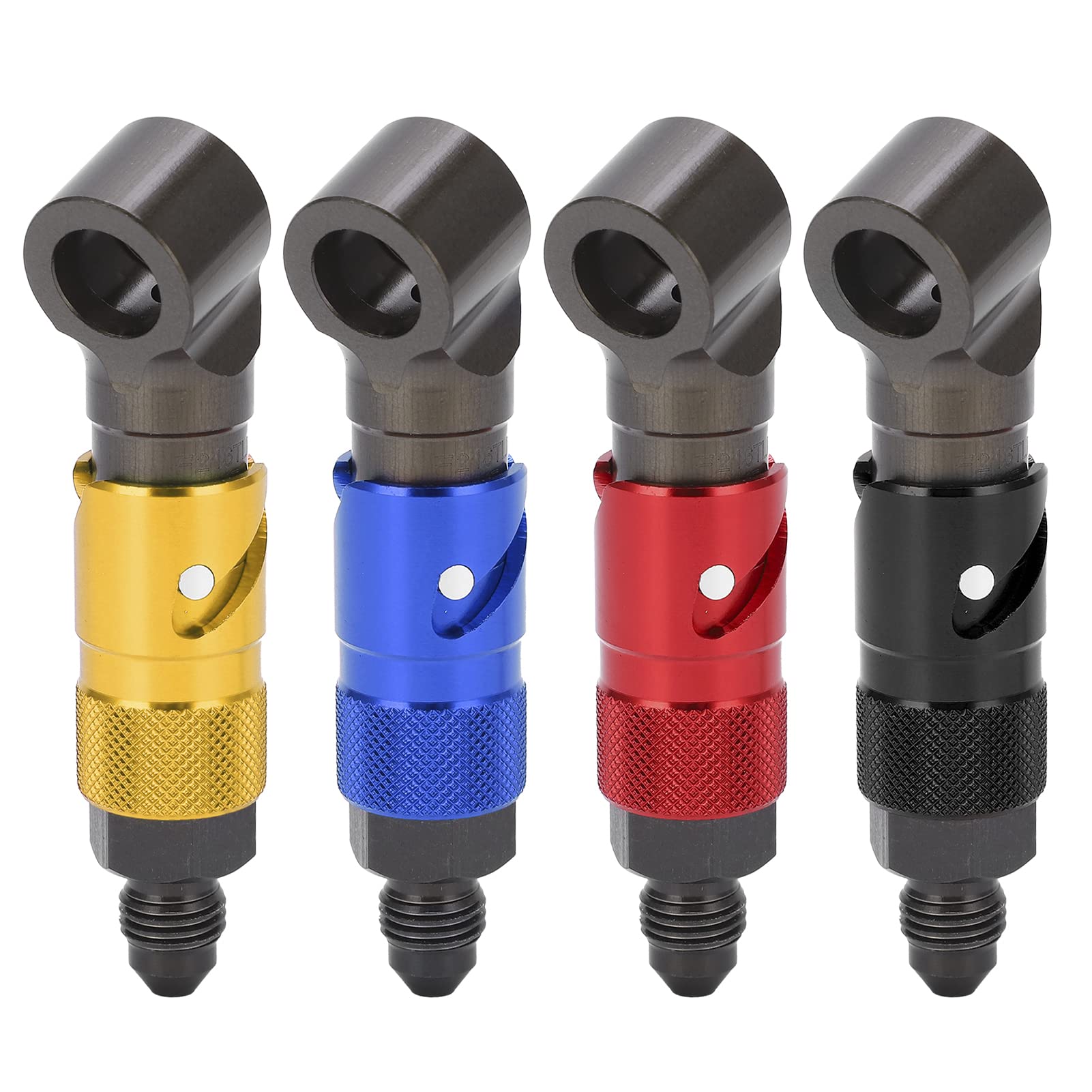 Tubo Del Freno per Motociclette a Sgancio Rapido Adattatore di Collegamento Raccordo in Lega di Alluminio Accessori Universali Curvo per Tubo Del Fluido Del Carburante Olio(Blu)