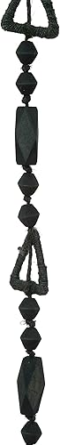 Miniatura 2 de Creative Co-Op Guirnalda de madera de yute con cuentas de paulownia de 72 pulgadas, color negro