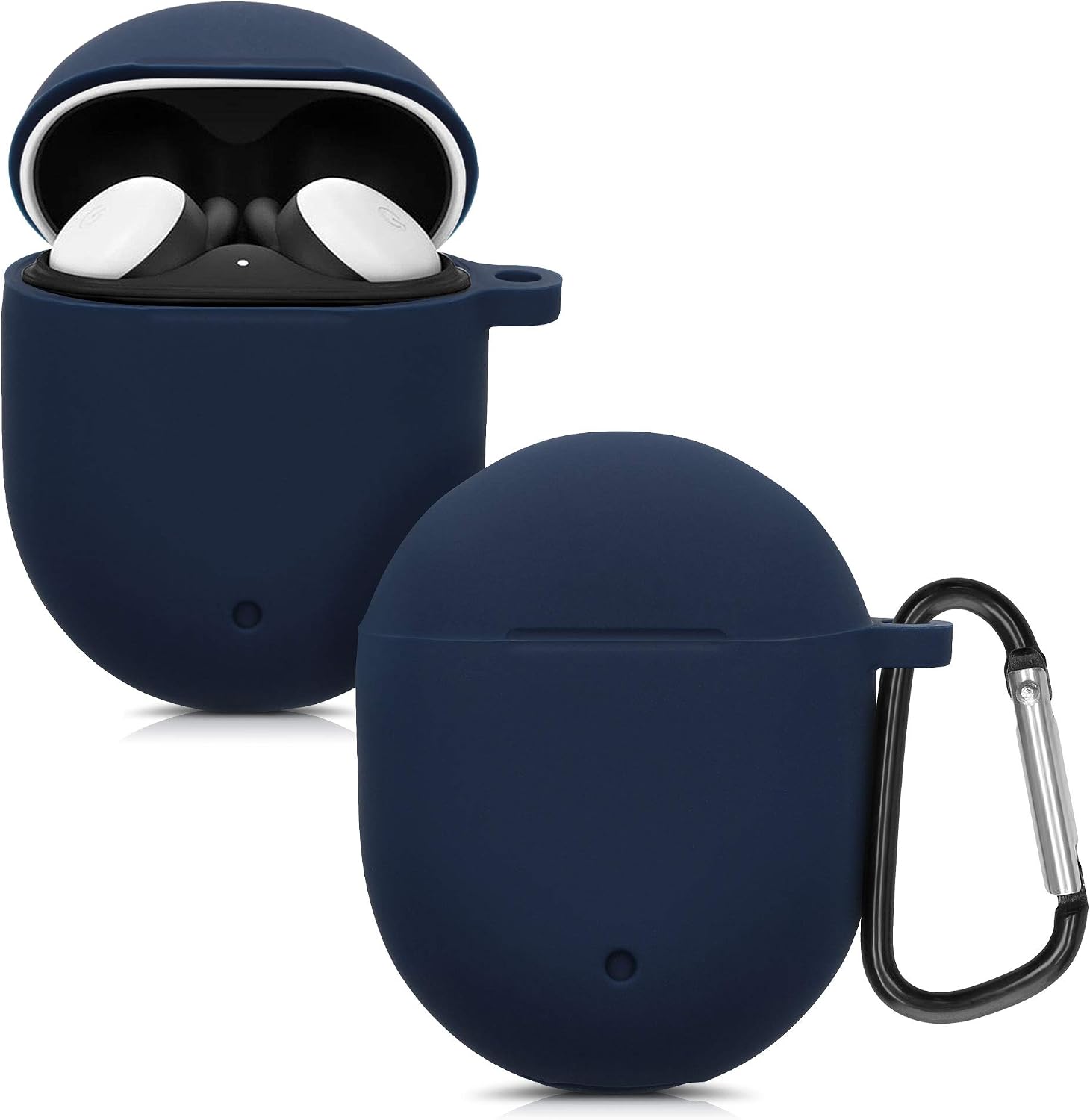kwmobile Case Compatible with Google Pixel Buds 2 (2020) Case - Silicone Cover Holder for Earbuds - Dark Blue