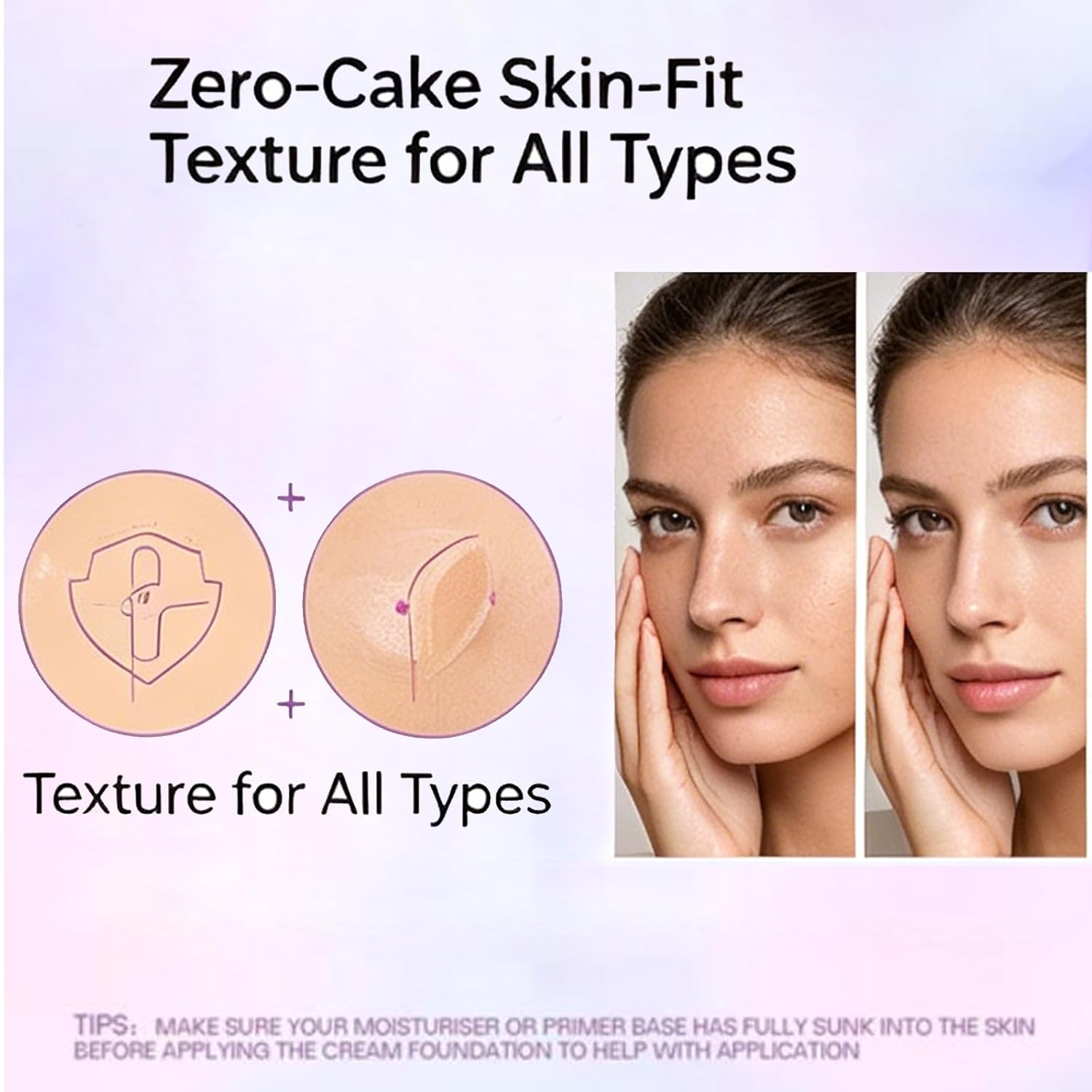 Full Coverage Creamy Foundation - BB Cushion Brightening Creamy Foundation, 24H Waterproof & Transfer-Proof, Oil Control, Non-Cakey Flawless Concealer for Contouring, All Skin Types (Natural)