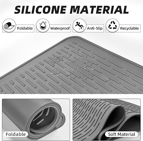 Miniatura 3 de LOPNUR Cubierta de silicona para estufa eléctrica, protector de estufa de vidrio de 28 x 20 pulgadas para estufa eléctrica, alfombrilla protectora
