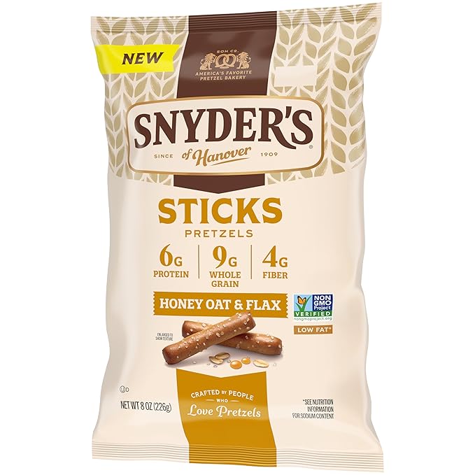 Pretzel Sticks Snyder's of Hanover Honey Oat & Flax, Bolsa 8 Oz miniatura 8
