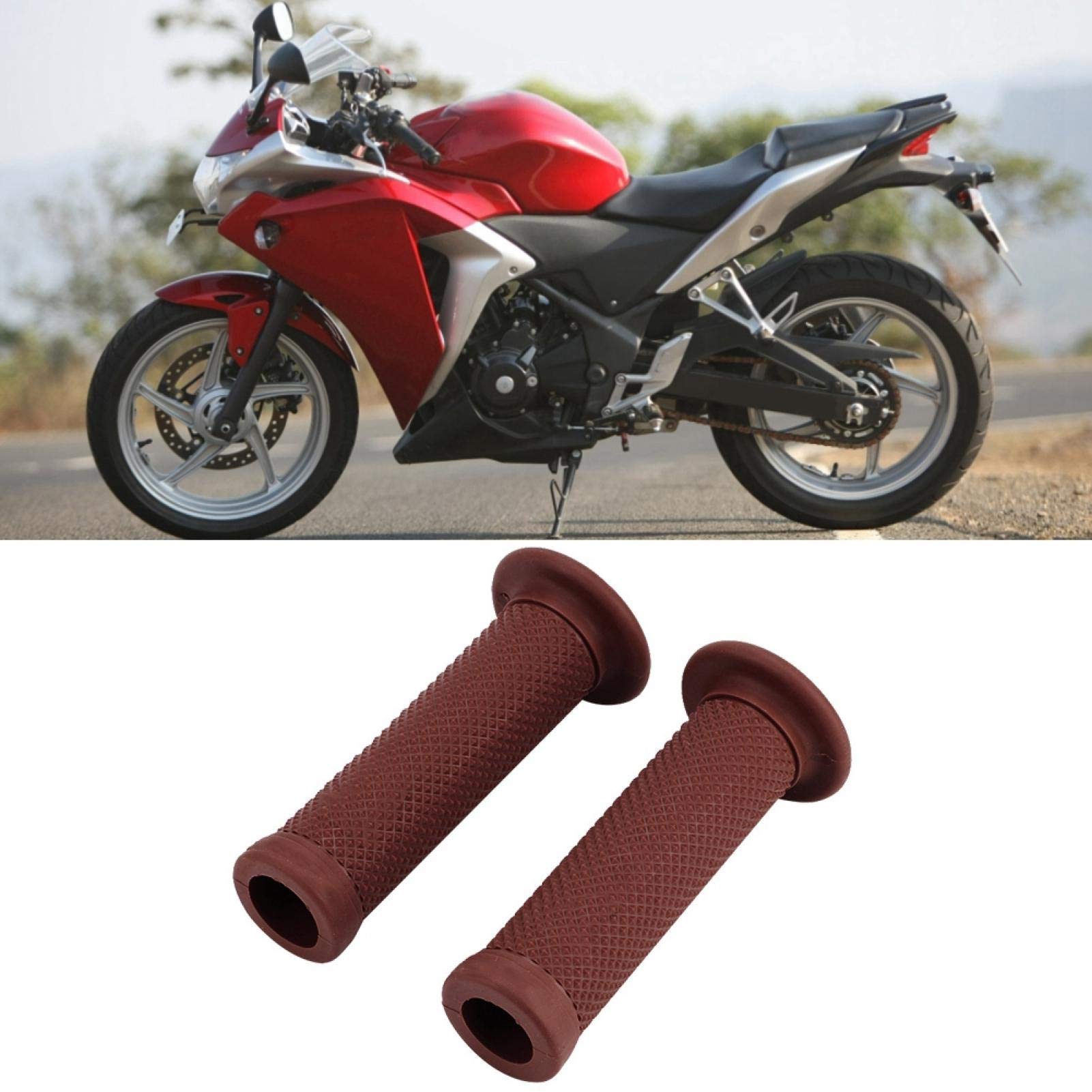 Pack De 2 Puños Vintage Universal De 22 Mm Para Manillar De Moto – Decoración Con Estrella En Color Marrón