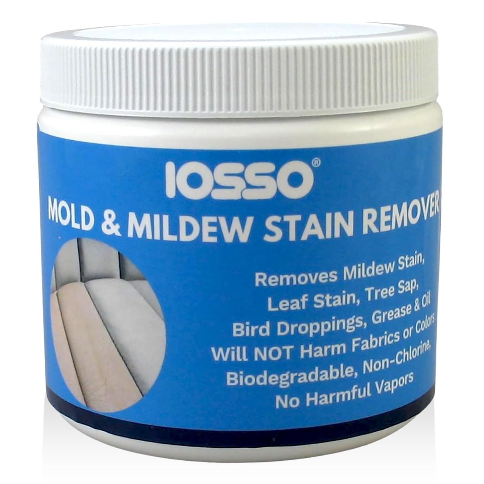 Iosso Mold & Mildew Stain Remover – Color Safe for Awnings, Tents & Boats – Concentrated Formula Makes 3 Gallons – Biodegradable, Non-Chlorine Fabric Cleaner
